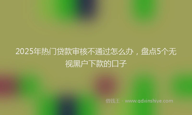 2025年热门贷款审核不通过怎么办，盘点5个无视黑户下款的口子