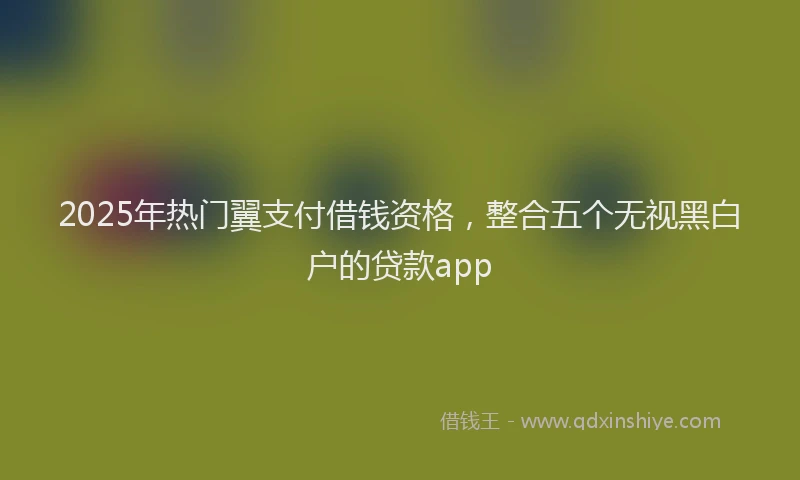 2025年热门翼支付借钱资格，整合五个无视黑白户的贷款app