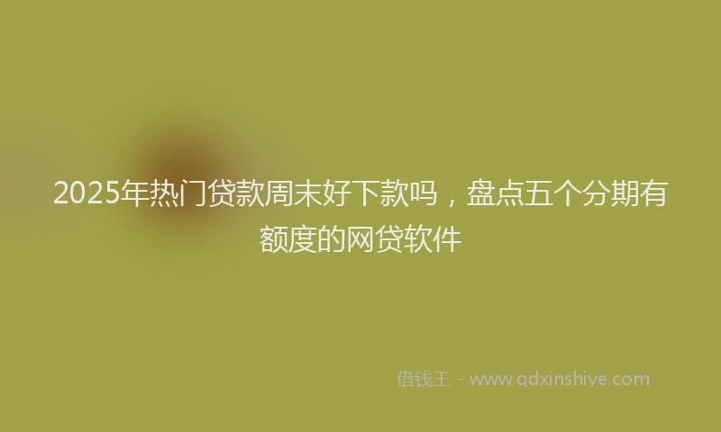 2025年热门贷款周末好下款吗，盘点五个分期有额度的网贷软件