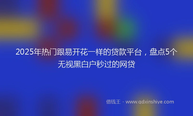 2025年热门跟易开花一样的贷款平台，盘点5个无视黑白户秒过的网贷