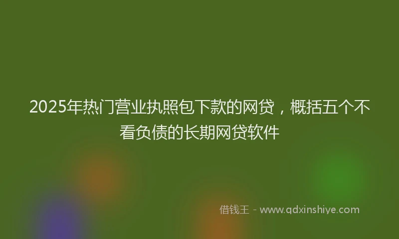 2025年热门营业执照包下款的网贷，概括五个不看负债的长期网贷软件