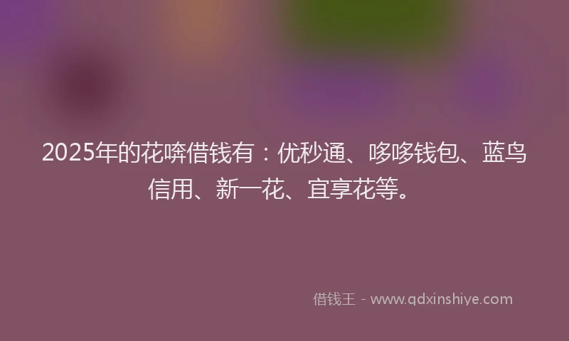 2025年的花喯借钱有：优秒通、哆哆钱包、蓝鸟信用、新一花、宜享花等。