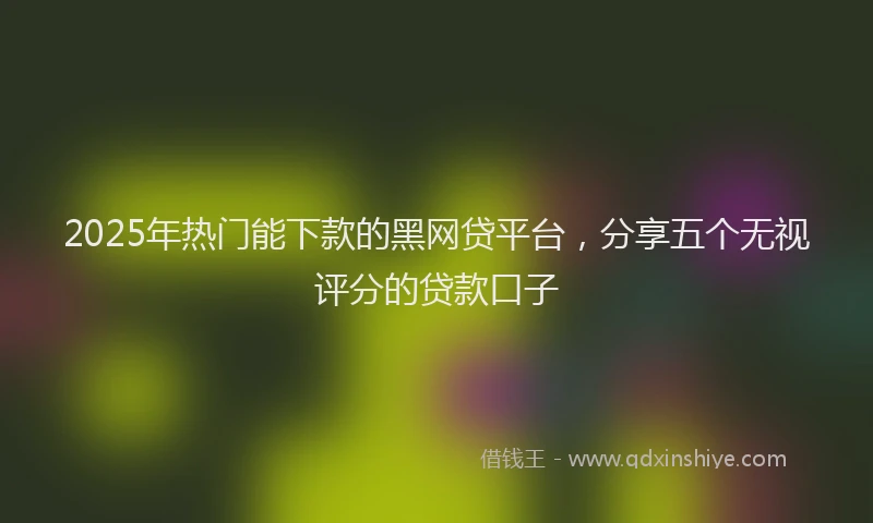 2025年热门能下款的黑网贷平台，分享五个无视评分的贷款口子