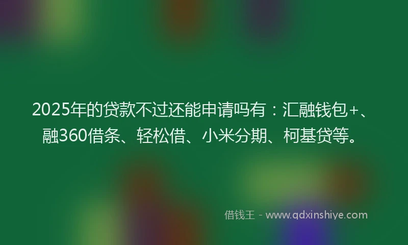 2025年的贷款不过还能申请吗有：汇融钱包+、融360借条、轻松借、小米分期、柯基贷等。