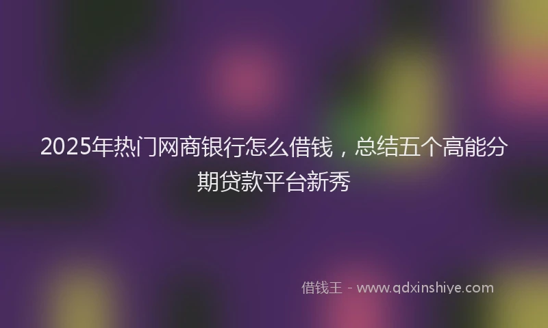 2025年热门网商银行怎么借钱，总结五个高能分期贷款平台新秀