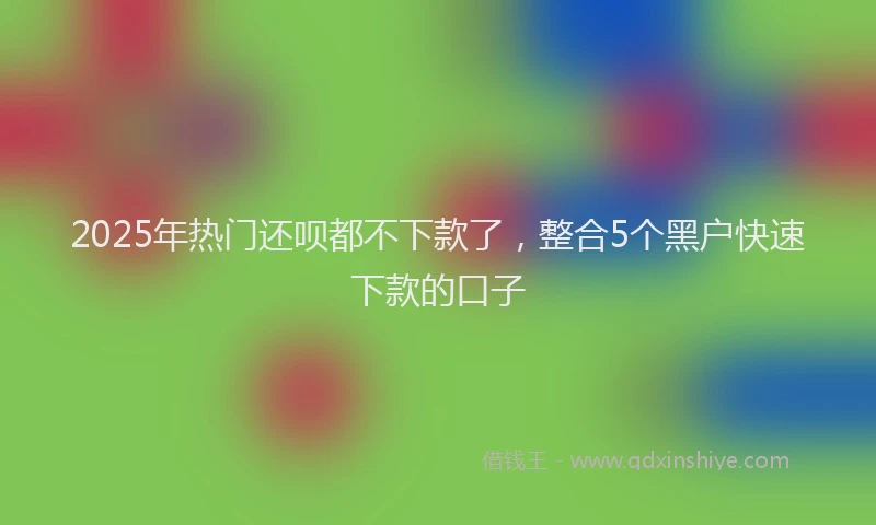 2025年热门还呗都不下款了，整合5个黑户快速下款的口子