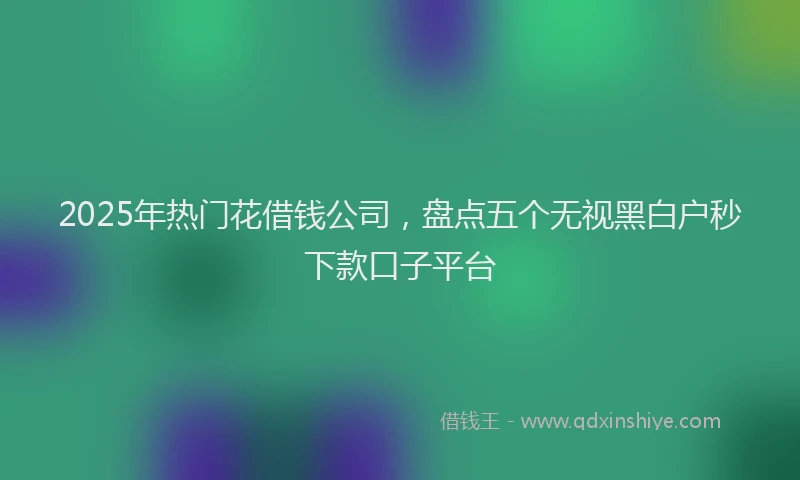 2025年热门花借钱公司，盘点五个无视黑白户秒下款口子平台