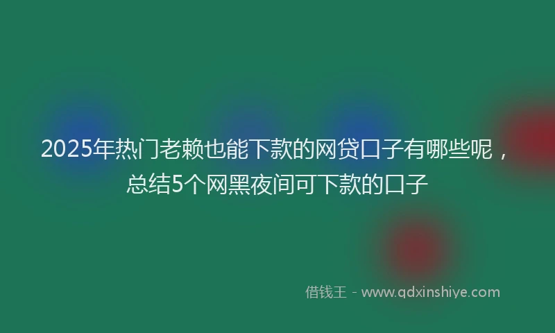 2025年热门老赖也能下款的网贷口子有哪些呢，总结5个网黑夜间可下款的口子