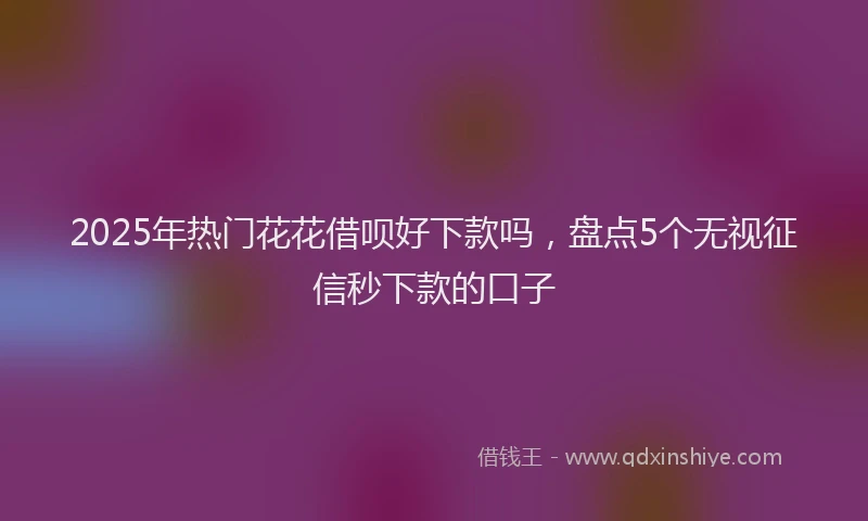 2025年热门花花借呗好下款吗，盘点5个无视征信秒下款的口子
