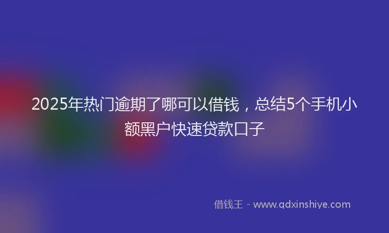 2025年热门逾期了哪可以借钱，总结5个手机小额黑户快速贷款口子