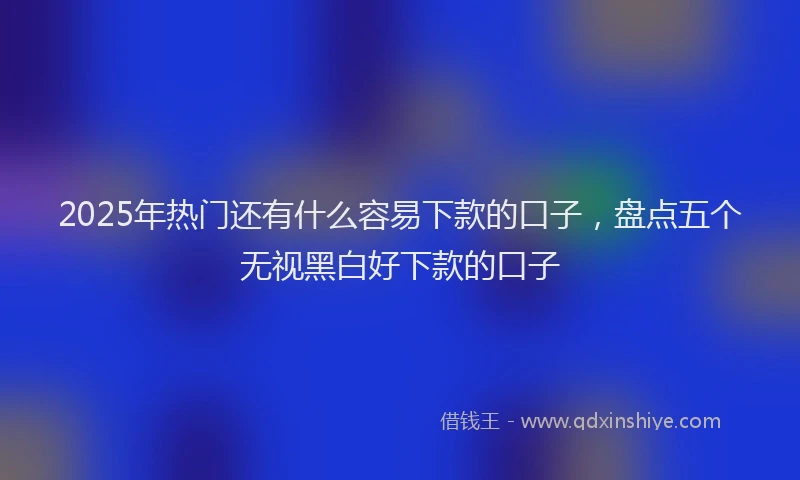2025年热门还有什么容易下款的口子，盘点五个无视黑白好下款的口子