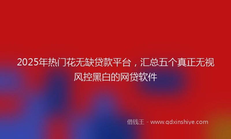 2025年热门花无缺贷款平台，汇总五个真正无视风控黑白的网贷软件