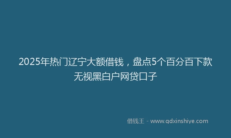 2025年热门辽宁大额借钱，盘点5个百分百下款无视黑白户网贷口子