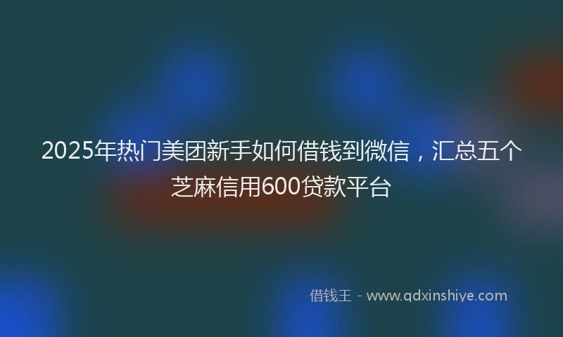 2025年热门美团新手如何借钱到微信，汇总五个芝麻信用600贷款平台