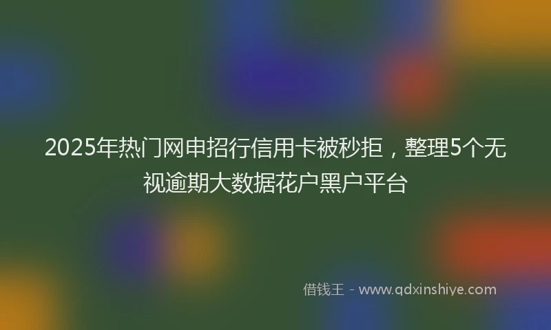 2025年热门网申招行信用卡被秒拒，整理5个无视逾期大数据花户黑户平台
