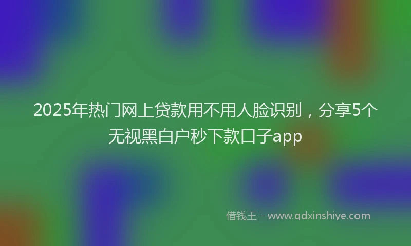 2025年热门网上贷款用不用人脸识别，分享5个无视黑白户秒下款口子app