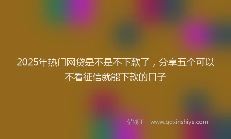 2025年热门网贷是不是不下款了，分享五个可以不看征信就能下款的口子