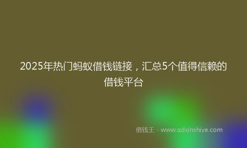 2025年热门蚂蚁借钱链接，汇总5个值得信赖的借钱平台
