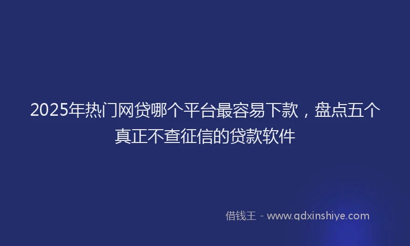 2025年热门网贷哪个平台最容易下款，盘点五个真正不查征信的贷款软件