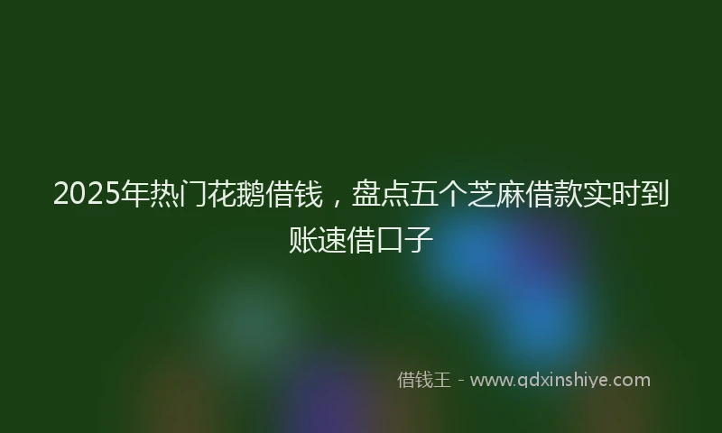 2025年热门花鹅借钱，盘点五个芝麻借款实时到账速借口子