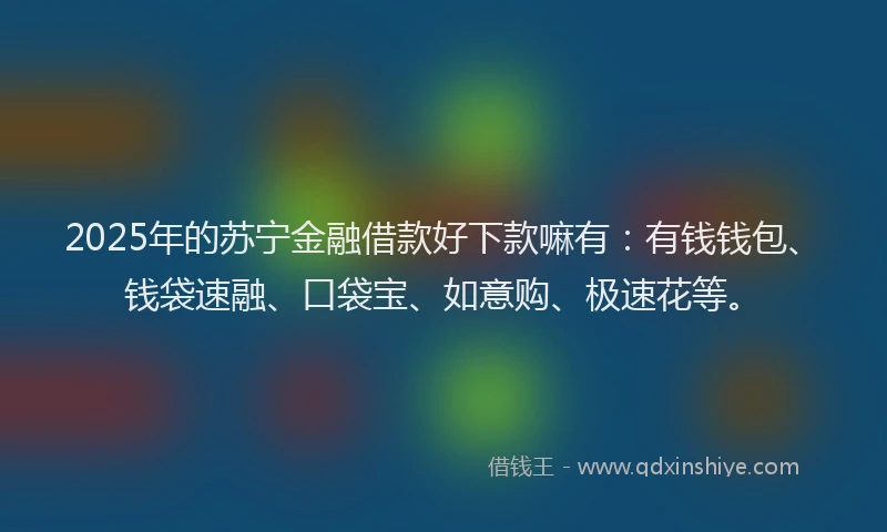 2025年的苏宁金融借款好下款嘛有：有钱钱包、钱袋速融、口袋宝、如意购、极速花等。