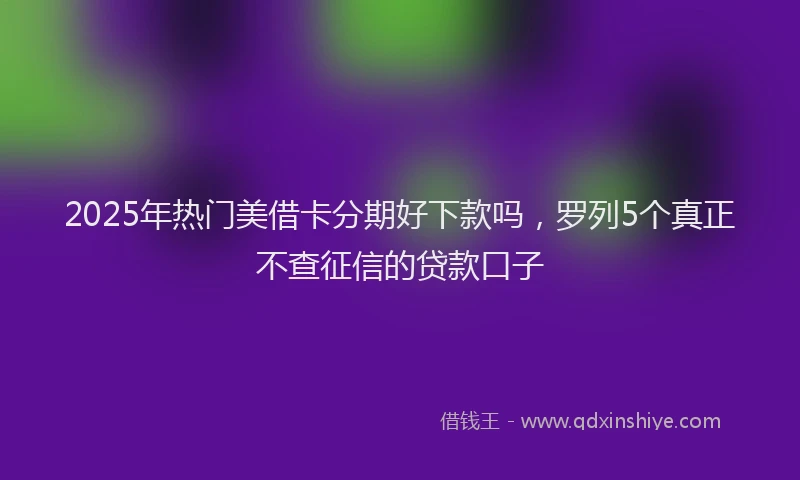 2025年热门美借卡分期好下款吗，罗列5个真正不查征信的贷款口子