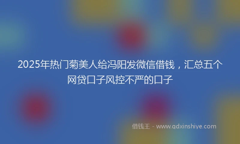 2025年热门菊美人给冯阳发微信借钱，汇总五个网贷口子风控不严的口子