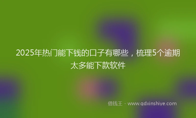 2025年热门能下钱的口子有哪些，梳理5个逾期太多能下款软件