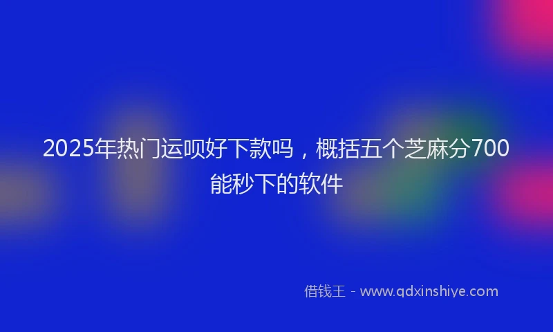 2025年热门运呗好下款吗，概括五个芝麻分700能秒下的软件
