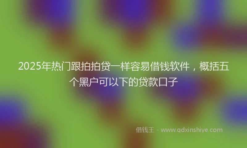 2025年热门跟拍拍贷一样容易借钱软件，概括五个黑户可以下的贷款口子
