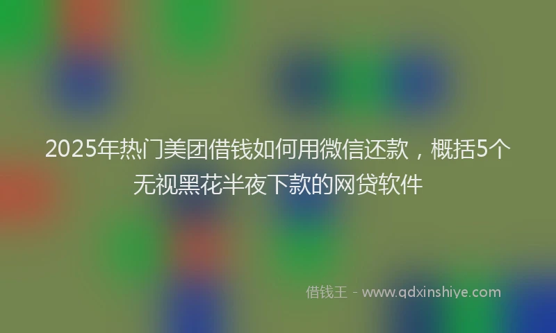 2025年热门美团借钱如何用微信还款，概括5个无视黑花半夜下款的网贷软件