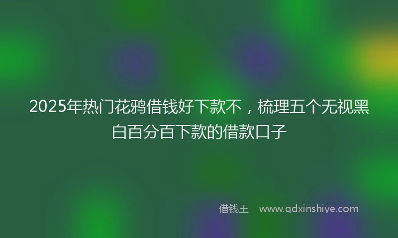 2025年热门花鸦借钱好下款不，梳理五个无视黑白百分百下款的借款口子