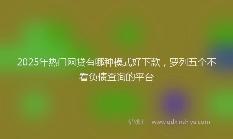 2025年热门网贷有哪种模式好下款，罗列五个不看负债查询的平台