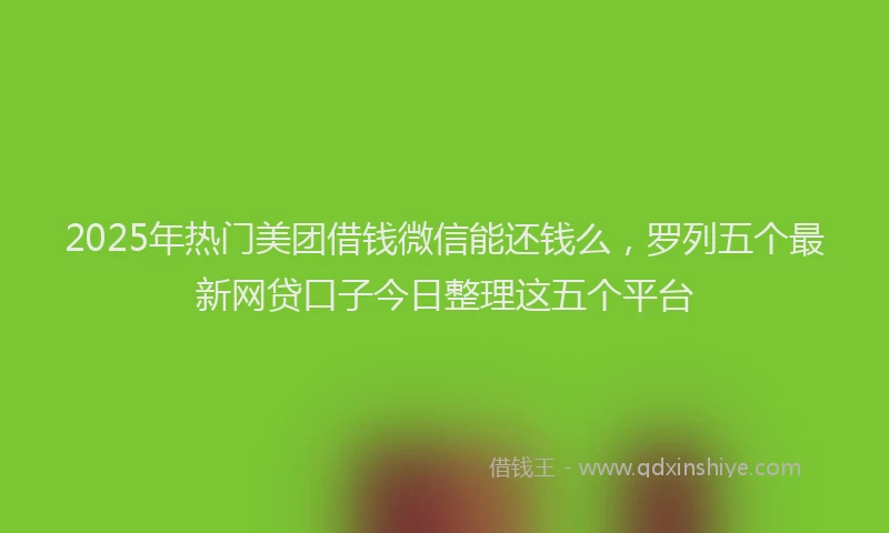 2025年热门美团借钱微信能还钱么，罗列五个最新网贷口子今日整理这五个平台