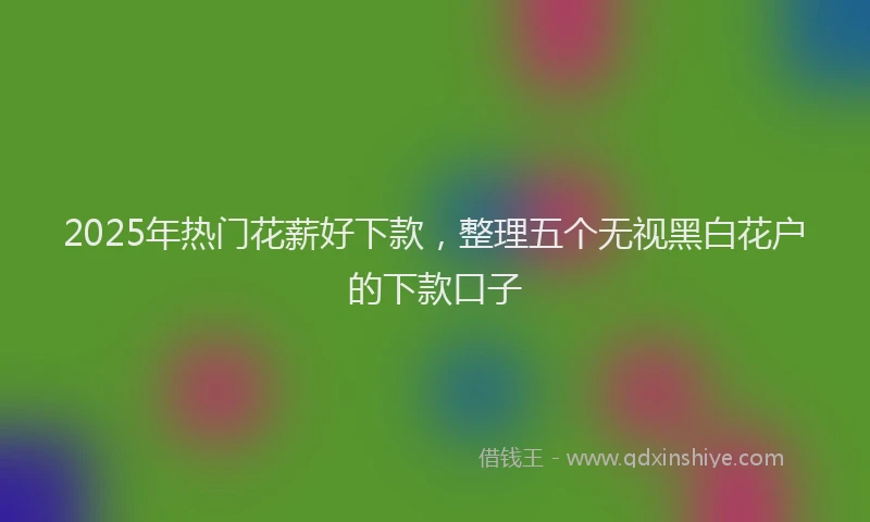 2025年热门花薪好下款，整理五个无视黑白花户的下款口子