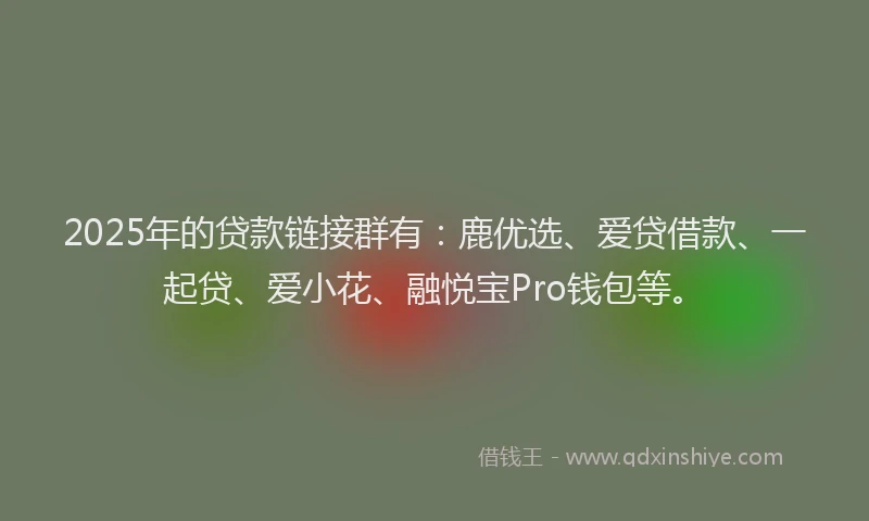 2025年的贷款链接群有：鹿优选、爱贷借款、一起贷、爱小花、融悦宝Pro钱包等。