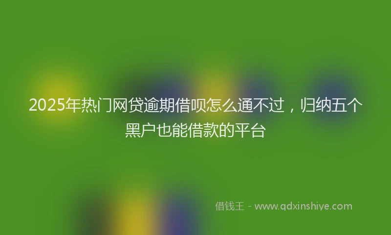 2025年热门网贷逾期借呗怎么通不过，归纳五个黑户也能借款的平台