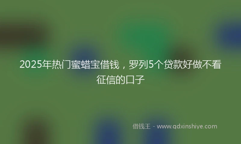 2025年热门蜜蜡宝借钱，罗列5个贷款好做不看征信的口子