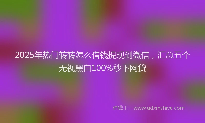 2025年热门转转怎么借钱提现到微信，汇总五个无视黑白100%秒下网贷