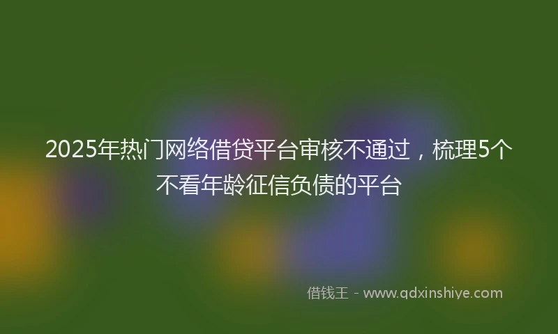2025年热门网络借贷平台审核不通过，梳理5个不看年龄征信负债的平台