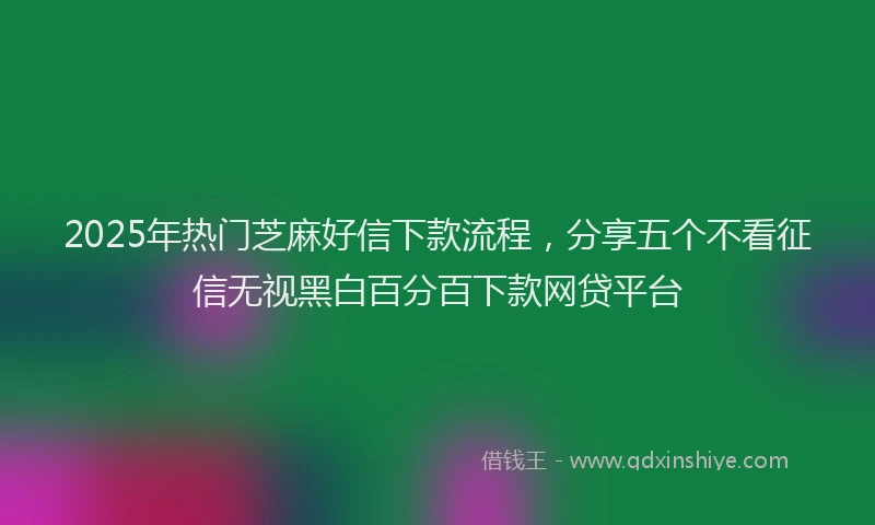 2025年热门芝麻好信下款流程，分享五个不看征信无视黑白百分百下款网贷平台