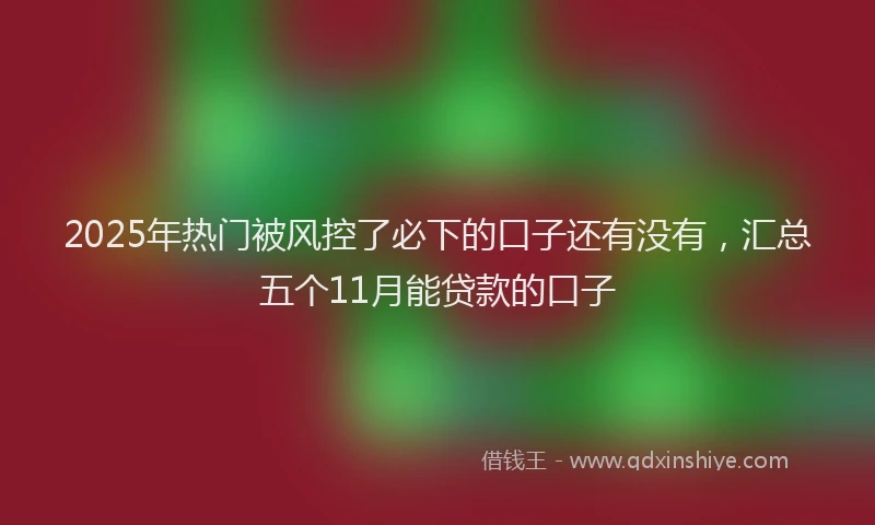 2025年热门被风控了必下的口子还有没有，汇总五个11月能贷款的口子