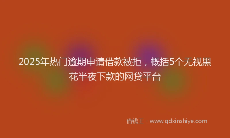 2025年热门逾期申请借款被拒，概括5个无视黑花半夜下款的网贷平台