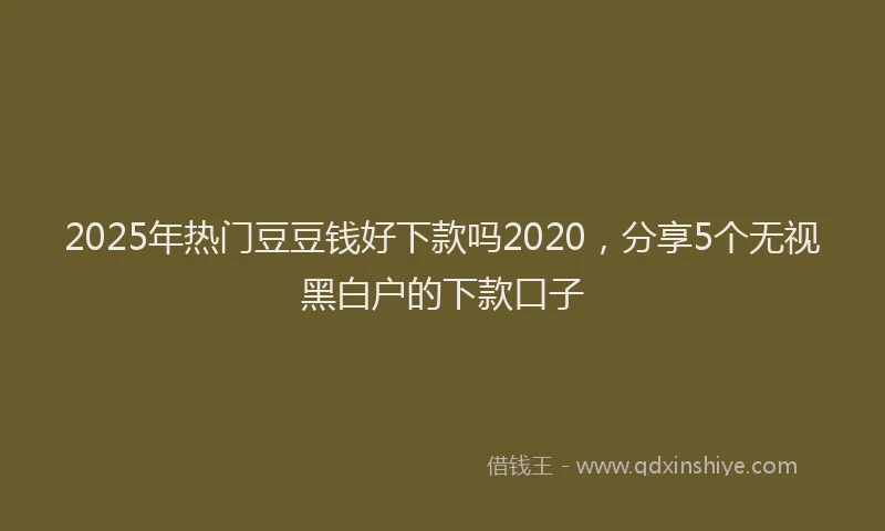2025年热门豆豆钱好下款吗2020，分享5个无视黑白户的下款口子