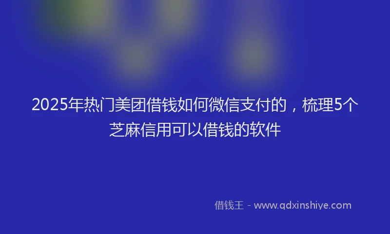 2025年热门美团借钱如何微信支付的，梳理5个芝麻信用可以借钱的软件