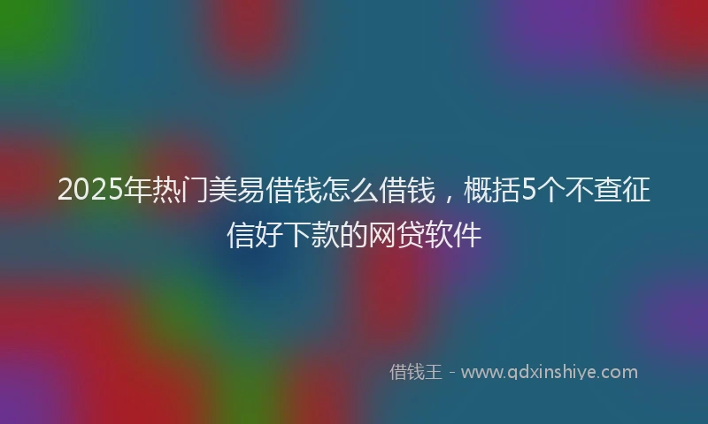 2025年热门美易借钱怎么借钱，概括5个不查征信好下款的网贷软件