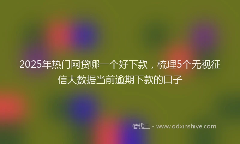 2025年热门网贷哪一个好下款，梳理5个无视征信大数据当前逾期下款的口子