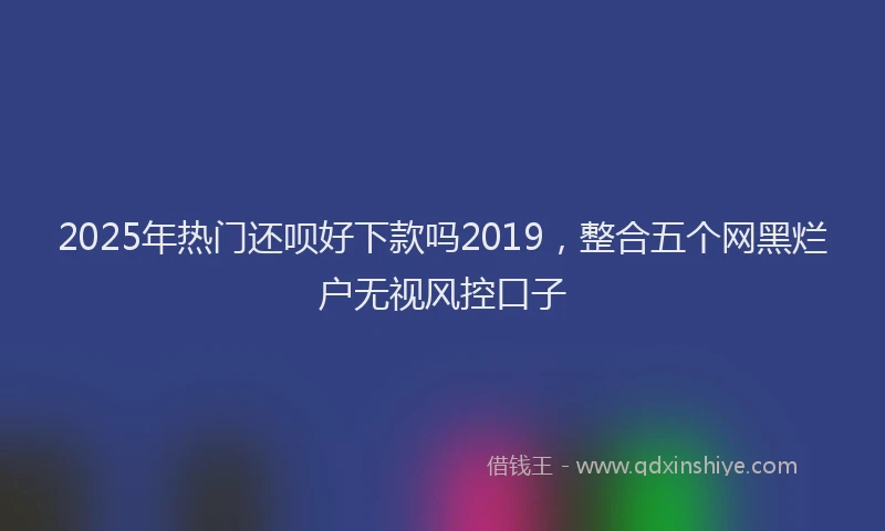 2025年热门还呗好下款吗2019，整合五个网黑烂户无视风控口子