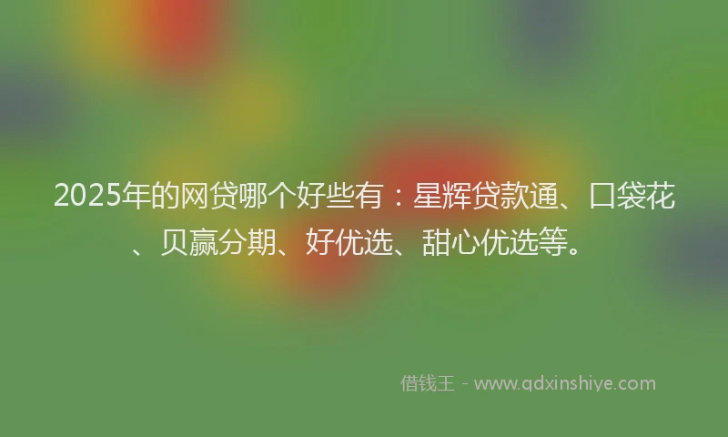 2025年的网贷哪个好些有：星辉贷款通、口袋花、贝赢分期、好优选、甜心优选等。