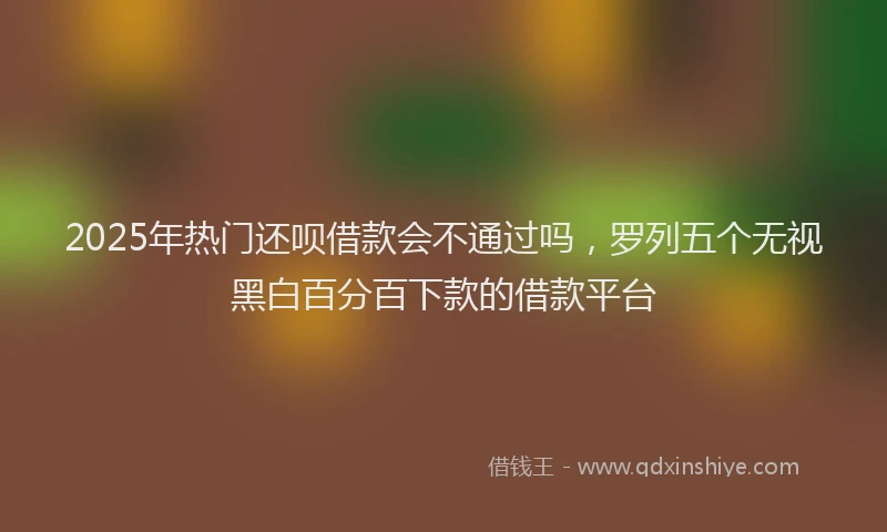 2025年热门还呗借款会不通过吗，罗列五个无视黑白百分百下款的借款平台